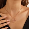 thumbnail image 4 of Ydou 14K Gold Plated Cross Necklace and Earring Set for Women - Cubic Zirconia Faith Jewelry Sets with Cross Pendant Stud Earrings for Women Mom Birthday Aniversary Gift, 4 of 9