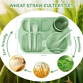 thumbnail image 2 of Inadays 24 Piece Wheat Straw Dinnerware Sets Cutlery Set Unbreakable Tableware Set Divided Plates Reusable Microwave Dishwasher Safe 4pcs Plates Bowl Spoon Knife Fork Cup, 2 of 7