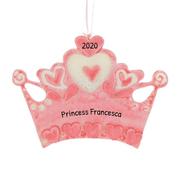 Personalized Princess Crown Ornament 2024 Pink Crown Daughter Ornament 1 Count - Ornaments by Elves