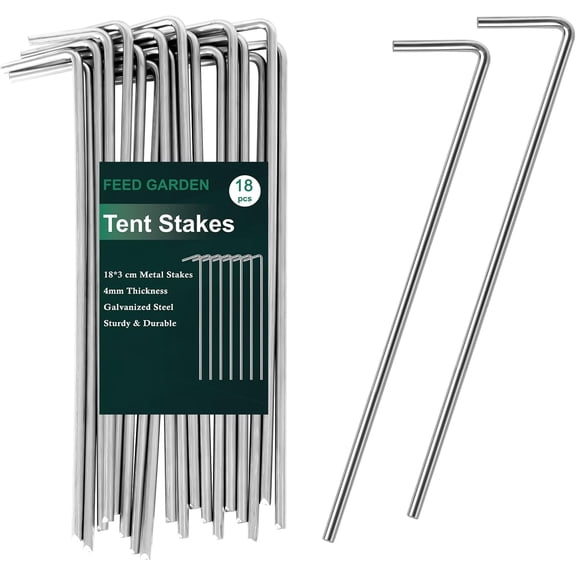 Tent Stakes Pack Yard Inflatable Stakes for Outdoor Decorations Metal Pegs Heavy Duty Garden Hooks Camping Tent Spikes for Canopies, Tarp and Outdoor Decorations