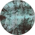 thumbnail image 1 of Ahgly Company Indoor Round Oriental Turquoise Blue Traditional Area Rugs, 6' Round, 1 of 4