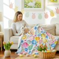 thumbnail image 4 of Throw Blanket Fleece Throw Blanket 40x50in, Spring Easter Colored Eggs Soft Lightweight Bed Blankets Country Flowers Grass Fuzzy Couch Blankets for All Season, 4 of 9