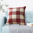 thumbnail image 4 of Moocorvic Christmas Red and White Check Plaid Throw Pillow Covers, for Sofa Couch Bedroom Farmhouse Decorative 18X18, 4 of 7
