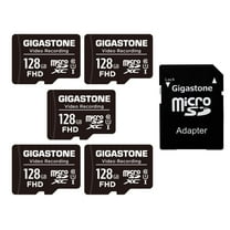 Gigastone 128GB 5-Pack Micro SD Card, 4K Video Pro, GoPro, Surveillance, Security Camera, Action Camera, Drone, 85MB/s MicoSDXC Memory Card UHS-I Class 10, with Adapter-GS-MSD-128-V-5PK-B
