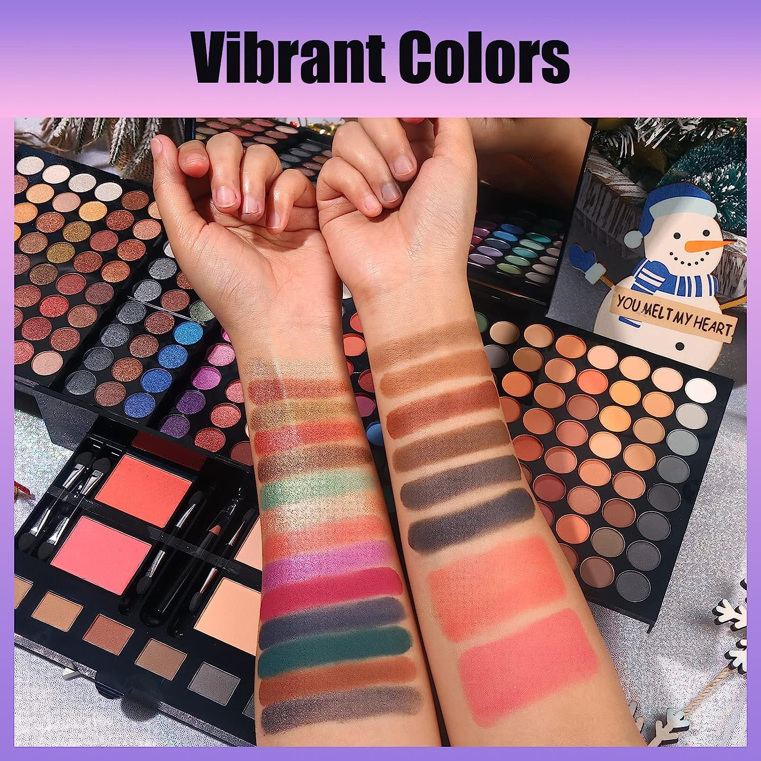 MISS ROSE 190 Colors Cosmetic Makeup Palette Set Kit Combination,Professional Makeup Kit for Women Full Kit,Makeup Pallet,Include Eyeshadow/Facial Blusher/Eyebrow Powder/Eyeliner Pencil/Mirror