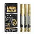 thumbnail image 1 of LEFU Chrome Paint Pen Markers: 3 Permanent Art Liquid Chrome Marker Set, Reflective Gloss Metallic Mirror Markers,Touch Up Repair Paint Pen for Model Metal Glass Plastic Rocks (Gold), 1 of 4
