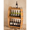 Industrial Style Rustic Wooden Wine Barrel Bar Storage Rack with