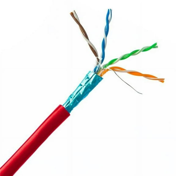 1000 ft. F-UTP Solid Pullbox Bulk Shielded Cat5e Ethernet Cable, Red