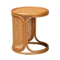 thumbnail image 2 of bali & pari Eldon Indoor Bohemian Natural Rattan Circle End Table, Light Honey, 2 of 7