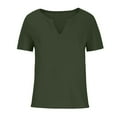 thumbnail image 3 of Patlollav Womens Tops Ladies Solid V-Neck Comfortable T-Shirt Short Sleeve Blouse Casual Tops, 3 of 6