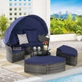 thumbnail image 2 of 5 Pc Patio Daybed Furniture With Retractable Canopy, And Colorfast Cushions, Table Water-repellent, 2 of 6