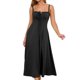 thumbnail image 1 of Vestido YATHON para mujer con estampado floral, sin mangas, cuello cuadrado, negro, 1 of 4
