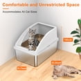 thumbnail image 3 of Stainless Steel Sifting Litter Box for Pine Pellet Litter, XXL Non-Clumping System with Lid for Large Cats, High-Sided, Anti-Leakage Design with Non-Stick Bottom, Silver Gray, 3 of 9
