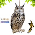 thumbnail image 4 of Bird Repel Scarecrow, Owl Scarecrow Scarer Pendant, Decorative Scarer Pendant with Bell, Fake Bird Scare Device, Waterproof Patio Balcony Garden Decorations, 4 of 10