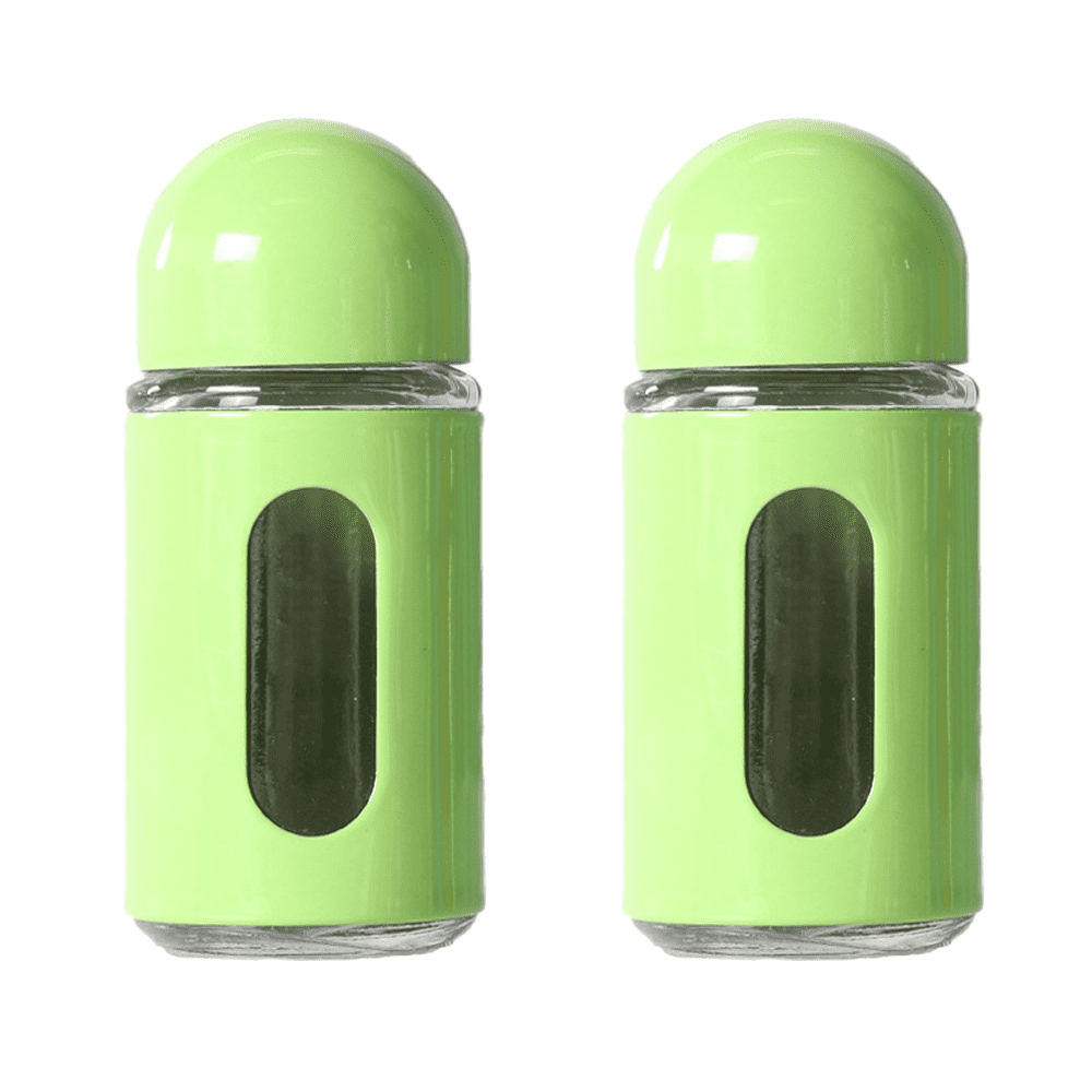 Glass Salt and Pepper Shakers with Adjustable Pour Holes Stainless