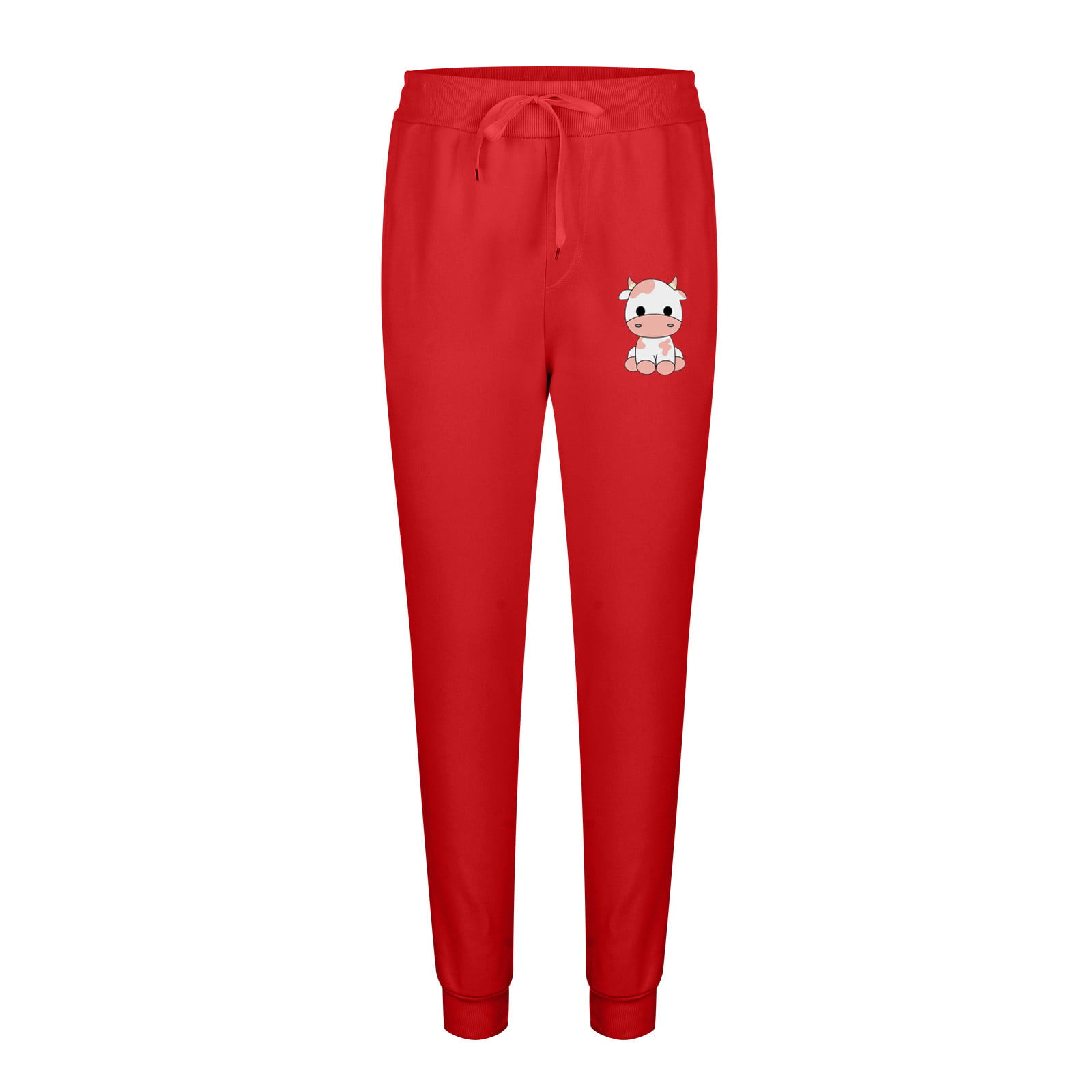 Best Deal for AFPANQZ Casual Athletic Sweatpants Cute Strawberry Cow