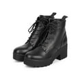 thumbnail image 5 of New Women Wild Diva Cobra-01 Leatherette Lug Sole Chunky Heel Combat Boot, 5 of 5