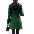 thumbnail image 5 of Mifsaly Womens Double Breasted Pea Coat Notch Lapel Long Sleeve Tailored Winter Jacket Warm Elegant Mid Length Outerwear for Office Work Travel Green,M, 5 of 5