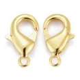 thumbnail image 3 of 20 pc Brass Lobster Claw Clasps Parrot Trigger Clasps Nickel Free Golden about 12mm long 7mm wide 3mm thick hole: 1mm, 3 of 6