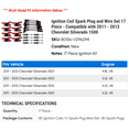 thumbnail image 2 of Ignition Coil Spark Plug and Wire Set 17 Piece - Compatible with 2011 - 2013 Chevy Silverado 1500 2012, 2 of 2