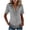 Gray, variant on Women's Suede Fringe Shirt, Short Sleeve Button Down Western Top, V Neck Tassel Slim Fit Blouse for Summer Festival