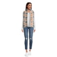 thumbnail image 2 of Jason Maxwell Women's Teddy Plaid Full Zip Vest with Drawstring Waist, Size S-XL, 2 of 5