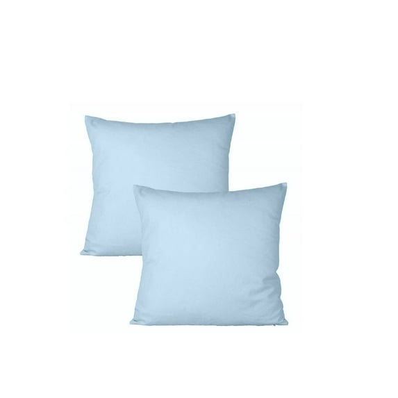 The Great American Store- Handmade & Customized Indoor/Outdoor 6D Set of 2 Solid Euro Pillows- Light Blue (27" X 27") for Decorative bed Pillow Shams - Down Alternative Fill