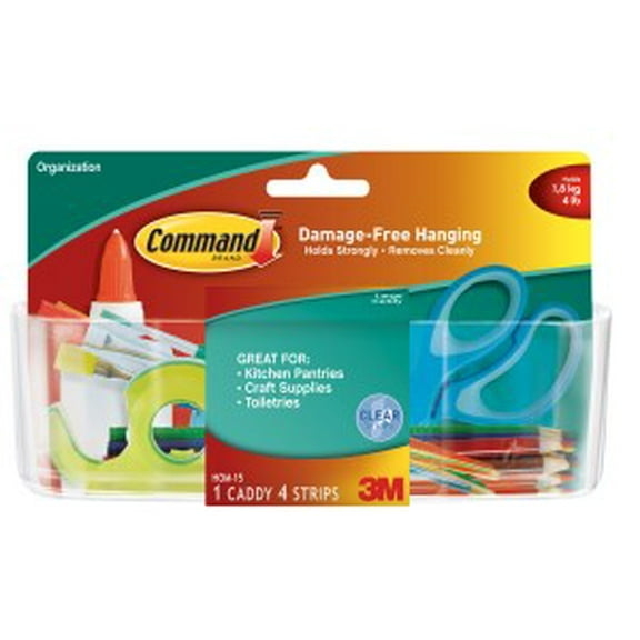 Command Clear Large Caddy with Clear Strips HOM15CLR-ES