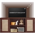 thumbnail image 5 of Boho TV Stand for TVs up to 65", Rattan Entertainment Center with Storage Cabinets & Adjustable Shelves, TV Console Table for Living Room, Walnut, 5 of 7