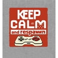 thumbnail image 5 of Keep Calm and Respawn Controller Youth Heather Gray Long Sleeve Hoodie-Medium, 5 of 6