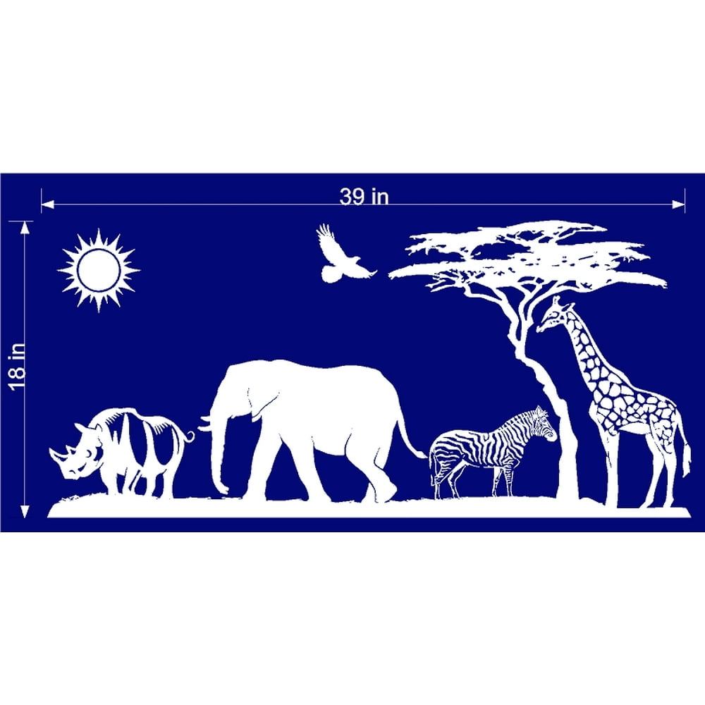 SAFARI ANIMALS VINYL WALL DECALS (YOU CHOOSE SIZE AND COLOR!) Walmart