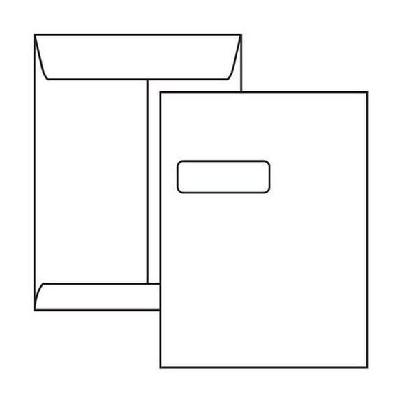 Digi-Clear Window Catalog Envelopes, 9"x 11-1/2",28#, White (92% Brightness), Center Seam, Laser Compatible (Box of 500)