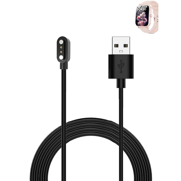 HYRACPO[1 Pack]Magnetic Charger Cable for Hwagol G39 1.85-inch Fitness Tracker,Compatible for Hwagol Smart watch Charging Replacement Accessory 1M/3.3ft - Black