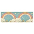 thumbnail image 6 of Yayeee Kitchen Valance Rod Pocket 54" x 18" Living Room Window Curtain, Retro Beige Rainbow, 6 of 6
