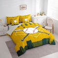 thumbnail image 2 of Erosebridal Kids Est Sleep Sport Twin Bedding Sets 7-Piece, Baseball Game Bedding Comforter Set, Gold Green, 2 of 7