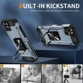 thumbnail image 5 of Designed for iPhone 15 Plus Back Case, 360 & 180 Degree Rotatable Kickstand Armor Design Ultra Shockproof Drop Protective Heavy Duty Luxury Anti-falling for iPhone 15 Plus, Gray, 5 of 7