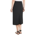 thumbnail image 5 of Hilary Radley Women's High Waist Pull-On Flare Midi Skirt (Black, L, 620453), 5 of 6