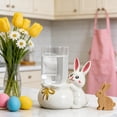 thumbnail image 6 of Meggemo Easter Bunny Floral Arrangement Centerpiece with Faux Flowers Decorative Table Display for Spring Holiday Home, 6 of 7