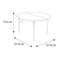 thumbnail image 5 of mesa redonda plegable 121.8 x 73.6 cm blanco polietileno, 5 of 5