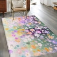 thumbnail image 2 of 2.7'x5' Area Rugs, Teal Spring Floral Indoor Outdoor Area Rug for Living Room Bedroom, Modern Oil Painted Daisy Botanical Washable Bathroom Rugs Kitchen Floor Carpet Mats Home Decor Aesthetic, 2 of 8