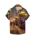 thumbnail image 2 of JURANMO Carnival Shirts for Men Casual Button Down Lapel Short Sleeve Hawaiian Shirts Fashion Mardi Gras Print Blouse Tops Multicolor S My Orders Placed By Me, 2 of 6