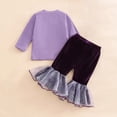 thumbnail image 4 of EnJoCho Girls Hallow-een 2-Piece Outfit - Long Sleeve Top and Bell Bottom Pants with Embroidery Pumpkin Pattern, Autumn Fall Children’s Clothing Set, 4 of 5