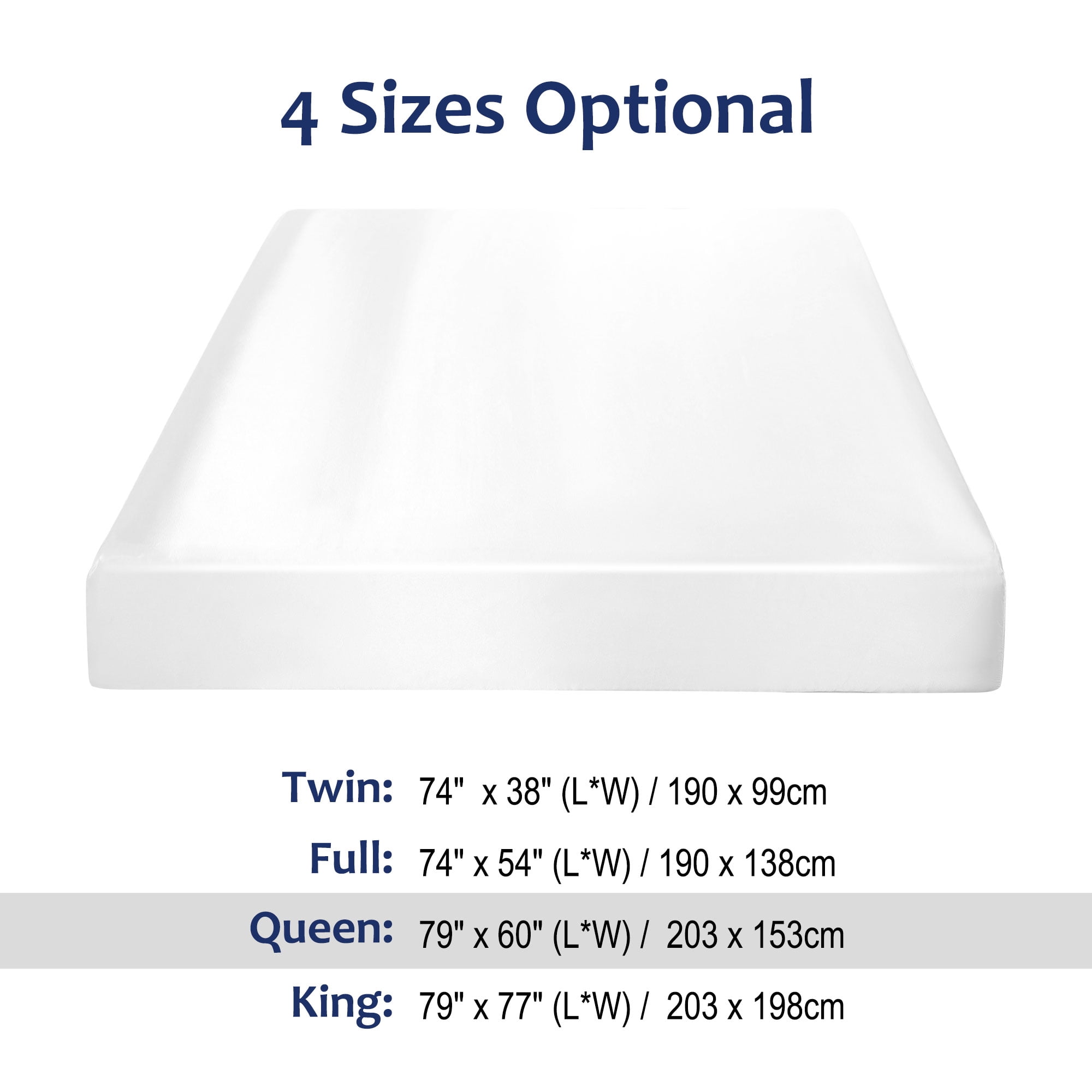 Unique Bargains Silky Deep Pocket Bed Sheet Soft Queen White