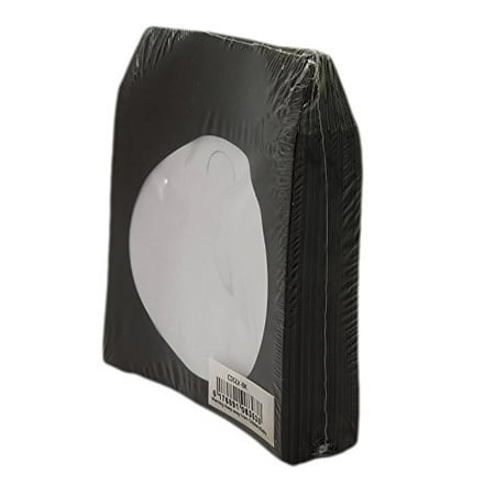 Paper Sleeve Flap Clear Window BestDuplicator Black Cd/Dvd Paper Media Sleeves Envelopes with Flap and Clear Window (100 Sleeves) ()
