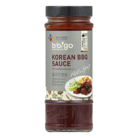Bibigo Hot & Spicy Korean BBQ Sauce, 16.9 Oz (Pack of