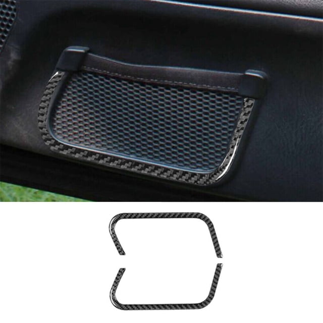 Real Bright Soft Car Interior Carbon Fiber Sticker Decoration2Pcs Carbon Fiber Interior Door Storage Accent Cover For Honda S2000Auto Car Protection Interior Accessories