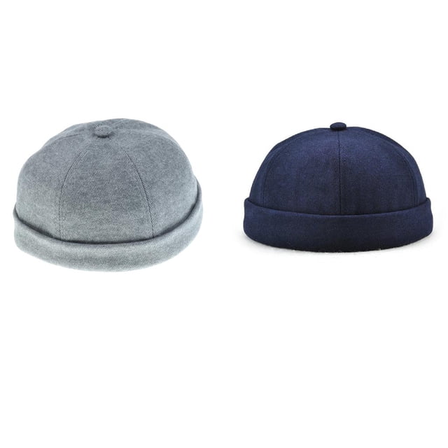 2pcs / Set Hombres Mujer Skull Cap Reloj Cap Brimless Hook \u0026 Loop Cap Sombrero De