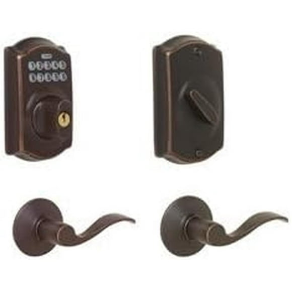 Schlage FBE365V CAM 716ACC Camelot Keypad Deadbolt with Accent Lever