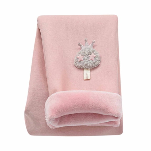 Odeerbi Kids Leggings Baby Tights Fall Winter Girls Ruffle Side Embroidery Leggings Cropped Trousers Pink