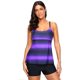 thumbnail image 3 of Top tankini con estampado de bloque de color cruzado en la espalda para mujer con traje de baño Boyshorts (M-XXXL) Xemadio WRMH-1207-4, 3 of 5